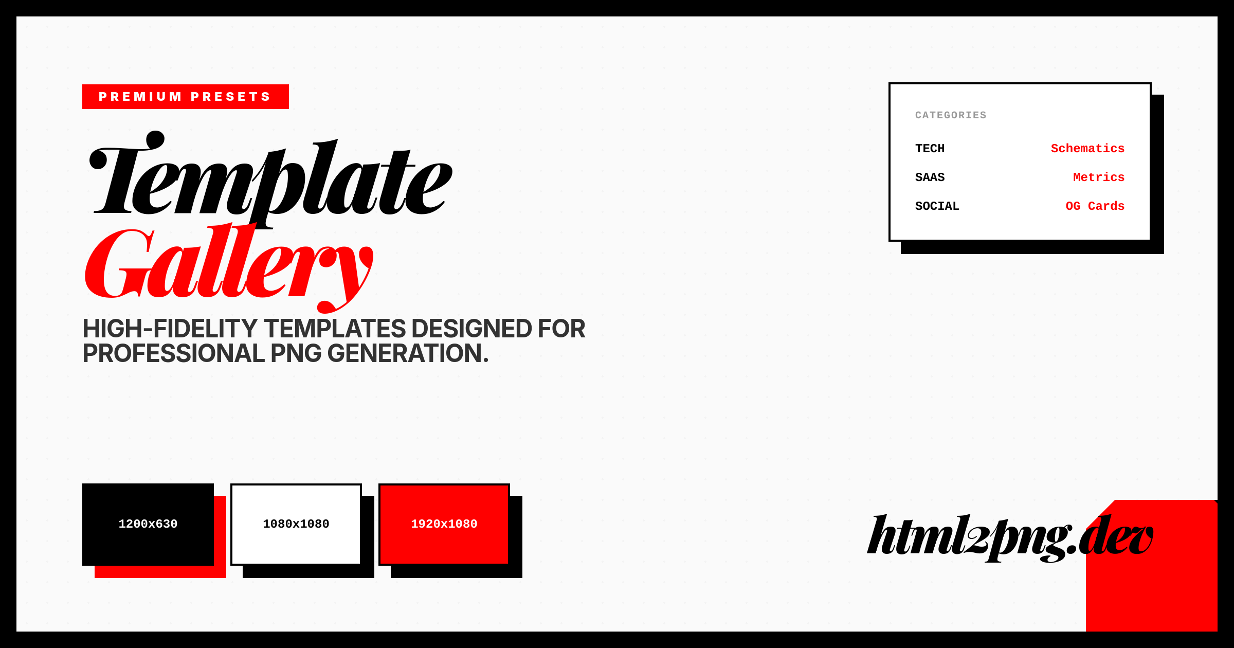 Template Gallery - html2png